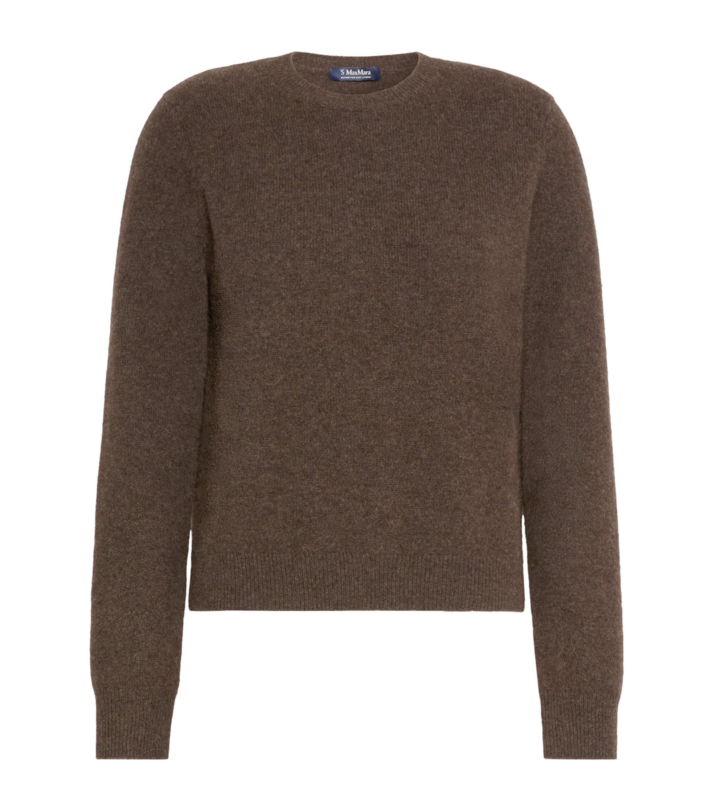 Max Mara Womens Yak Crew-Neck Sweater Brown