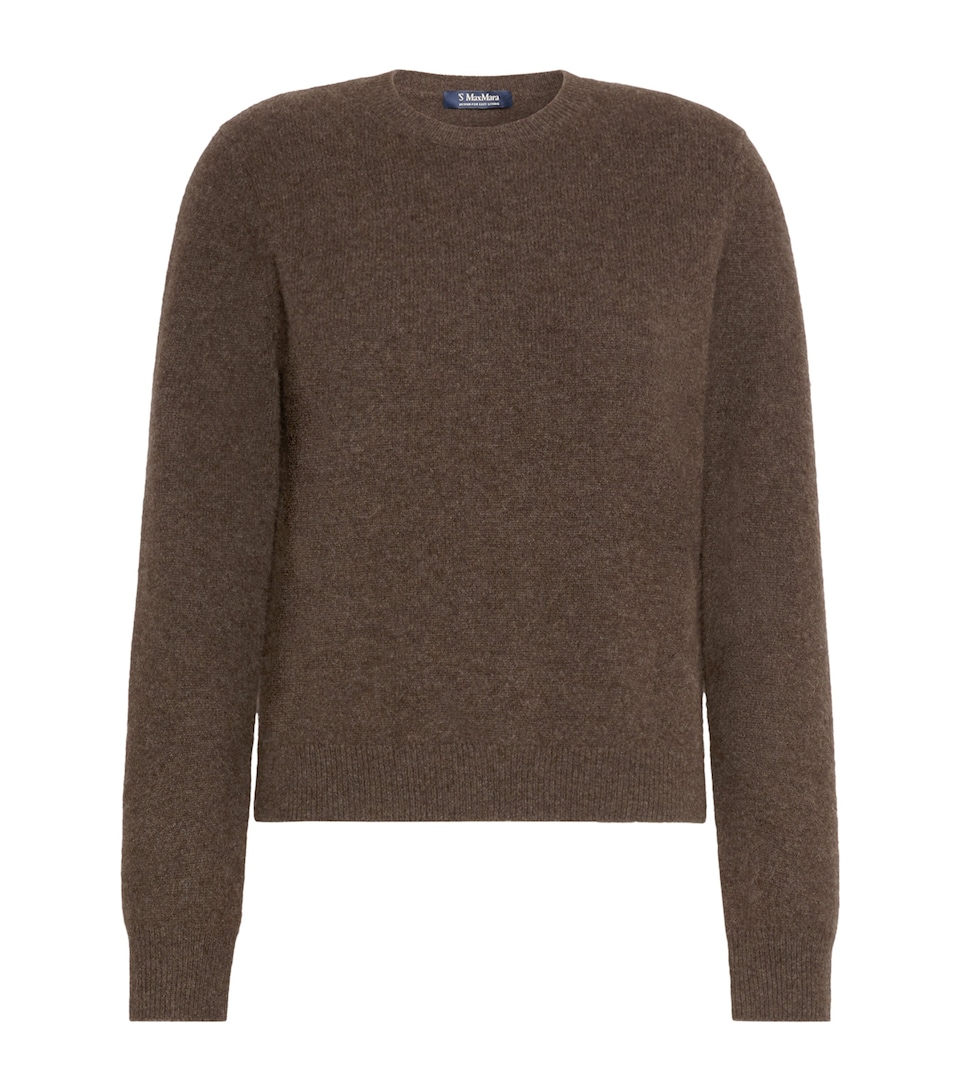 Max Mara Womens Yak Crew-Neck Sweater Brown