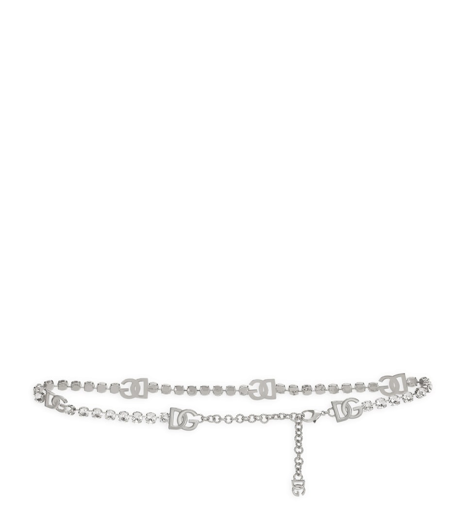 Crystal-Embellished DG Logo Belt