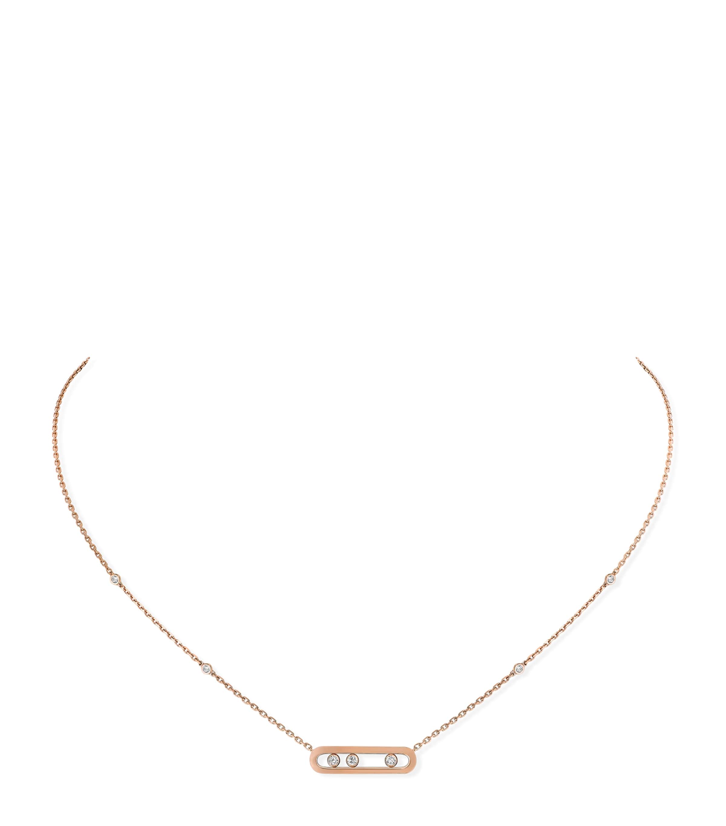 Rose Gold and Diamond Baby Move Classique Pavé Necklace