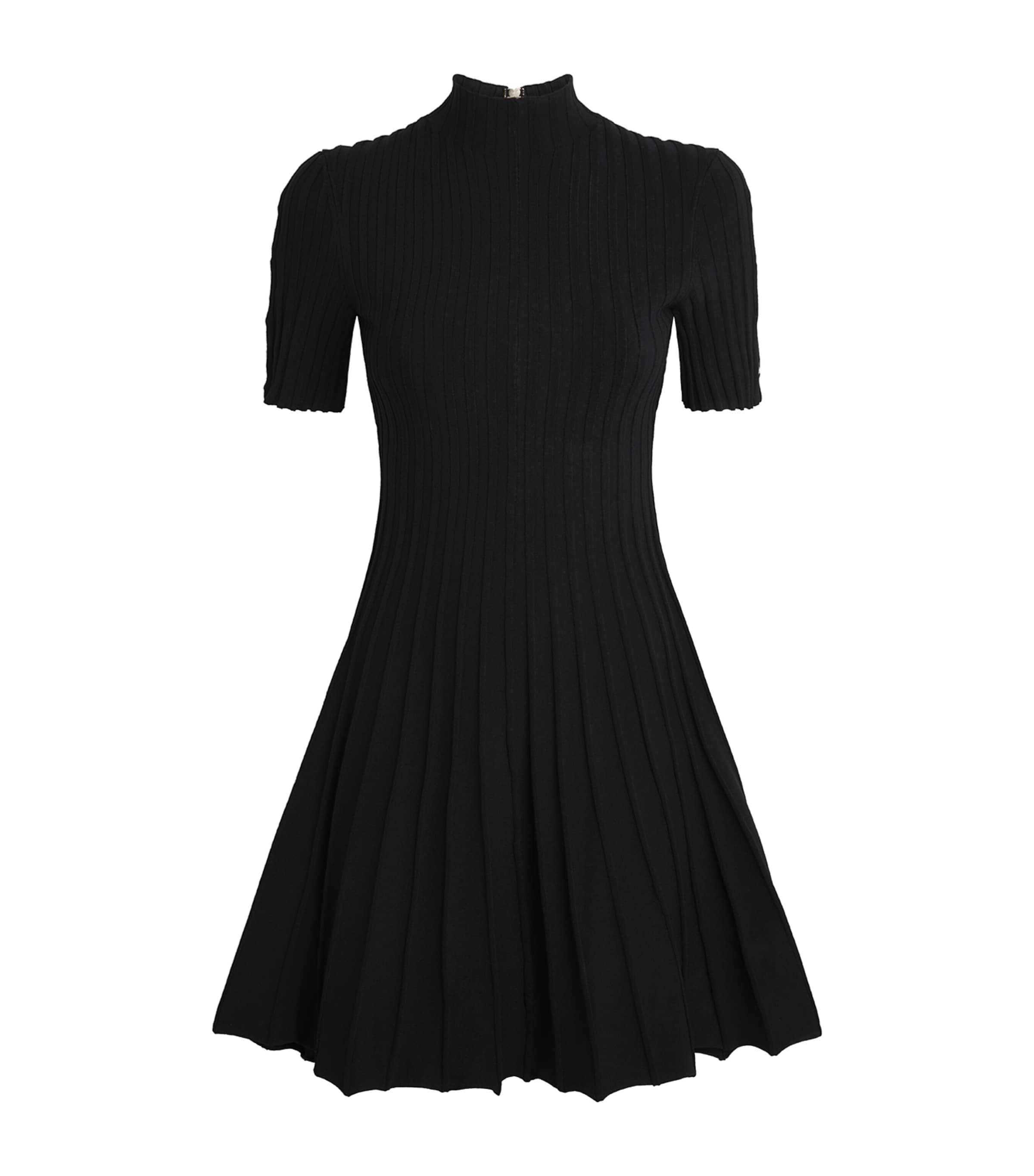 Maje Womens High-Neck Knit Mini Dress Black