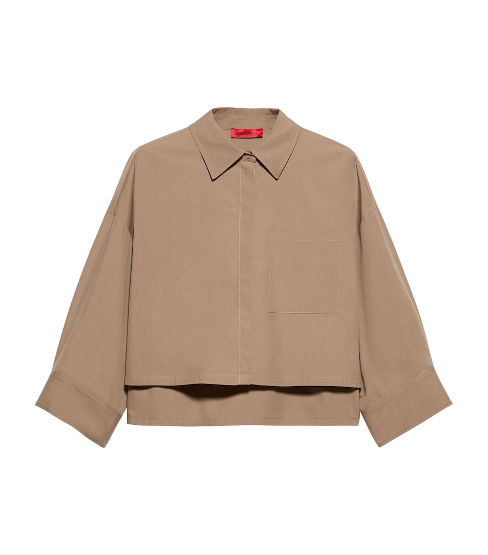 MAX&Co. Womens Cotton Cropped Shirt Turtledove