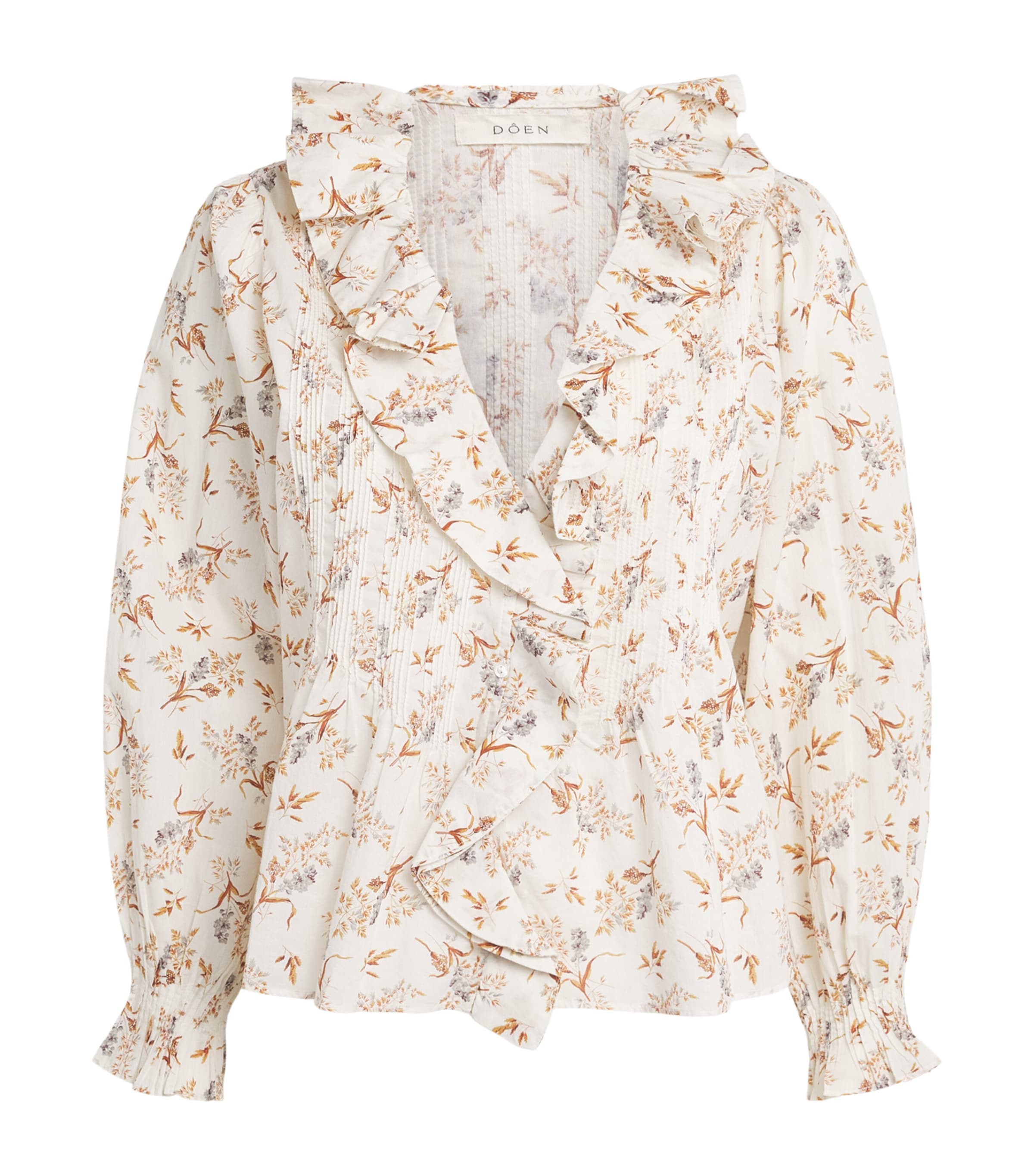 DÔEN Womens Organic Cotton Hardy Blouse Crm Windswept Meadow