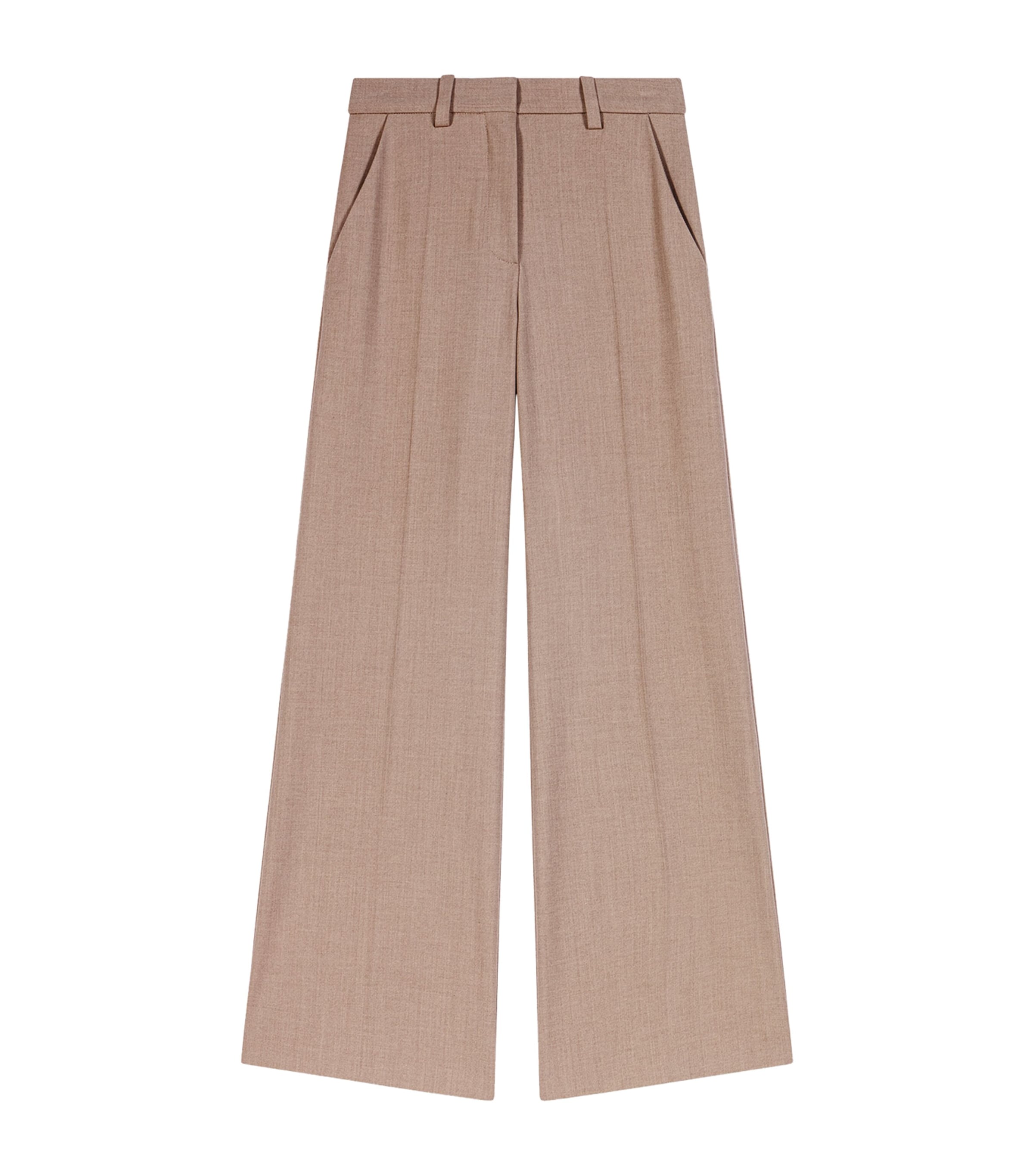 Maje Womens Tailored High-Rise Trousers Beige
