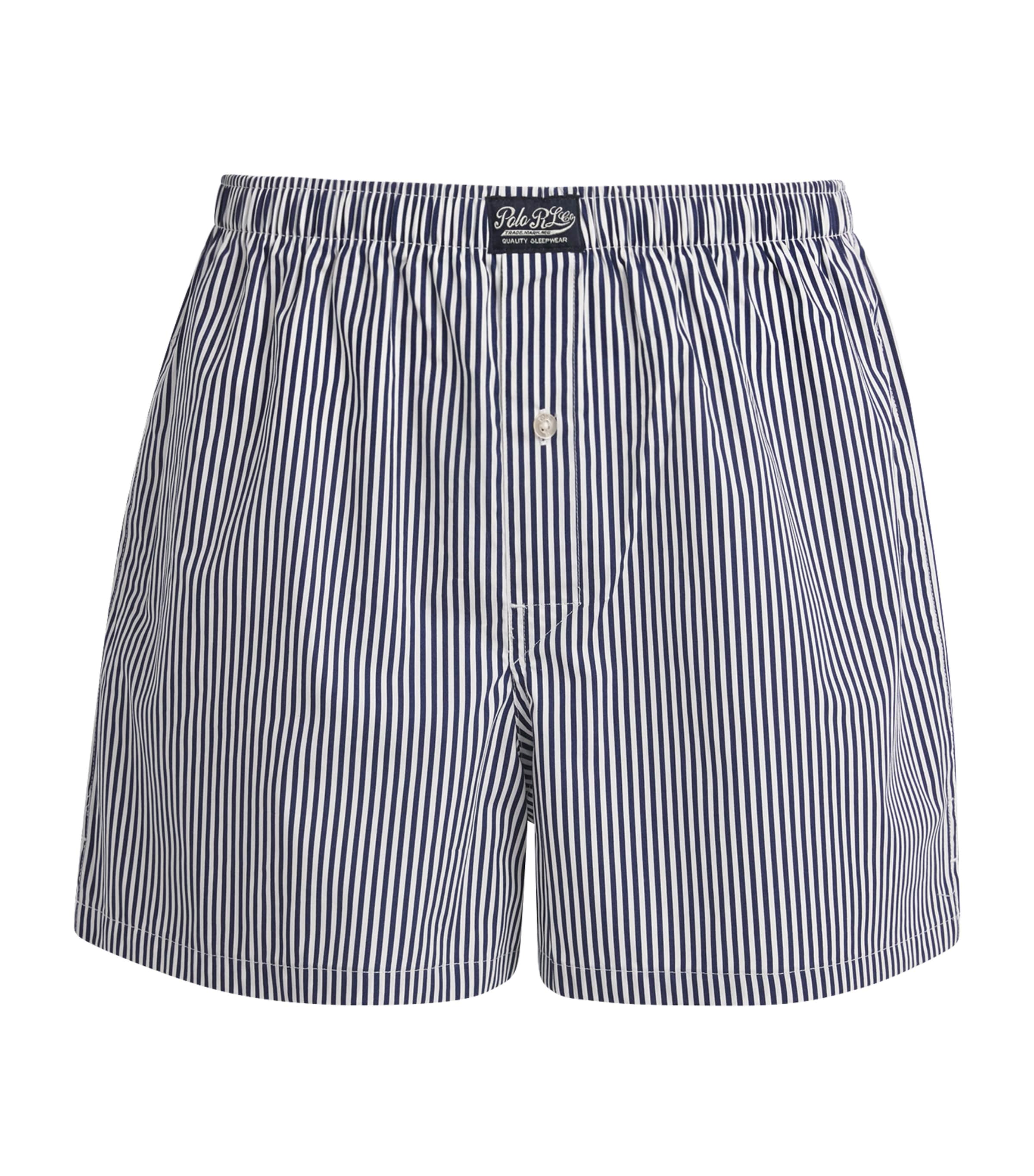 Polo Ralph Lauren Mens Cotton Striped Pyjama Shorts Np Nv/ppr Wht Strp