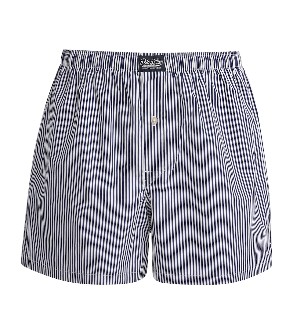 Polo Ralph Lauren Mens Cotton Striped Pyjama Shorts Np Nv/ppr Wht Strp