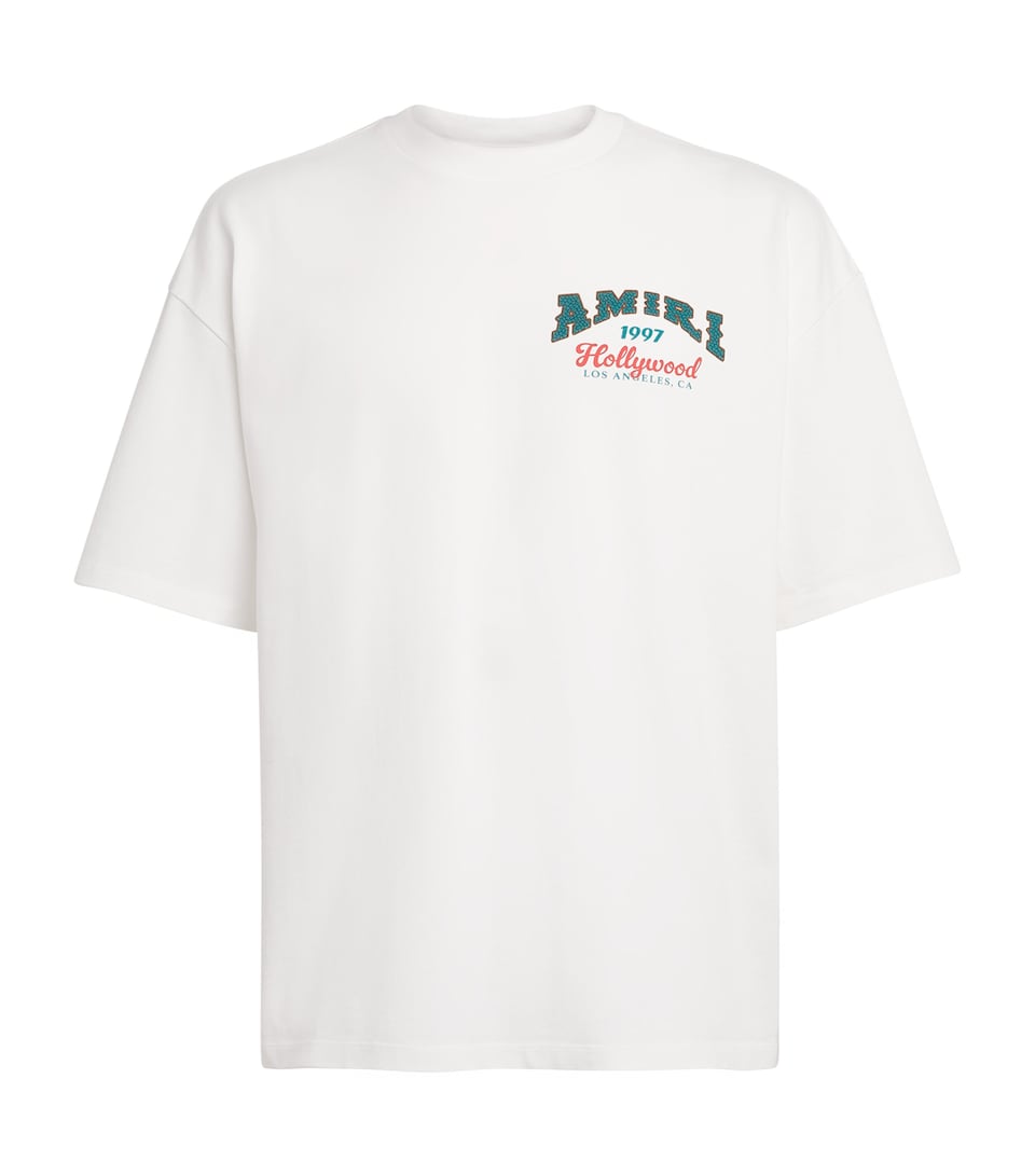 AMIRI Mens Cotton Hollywood T-Shirt White