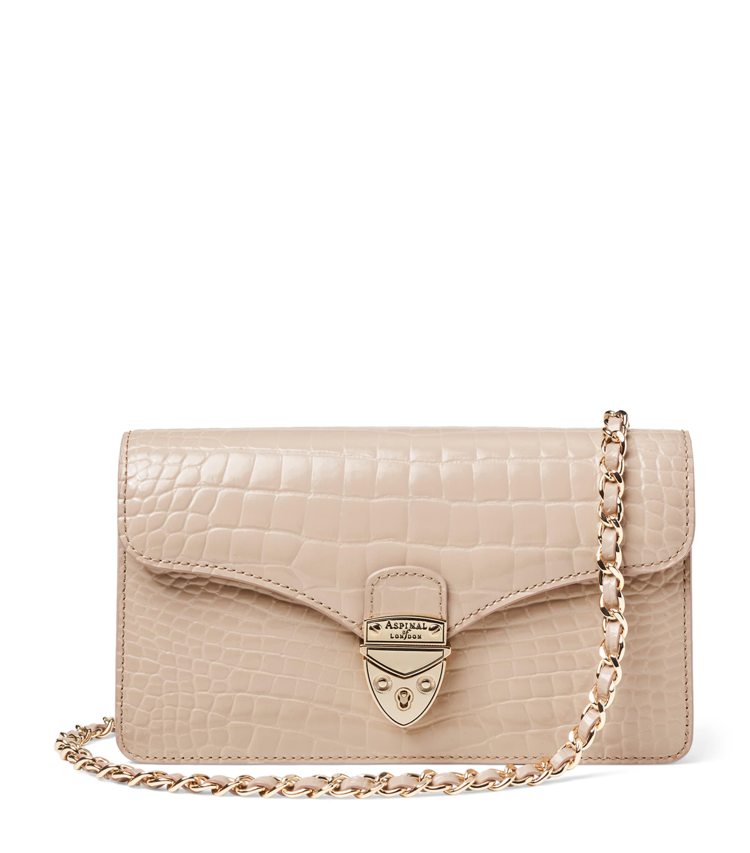 Croc-Embossed Leather Mayfair 2 Clutch Bag