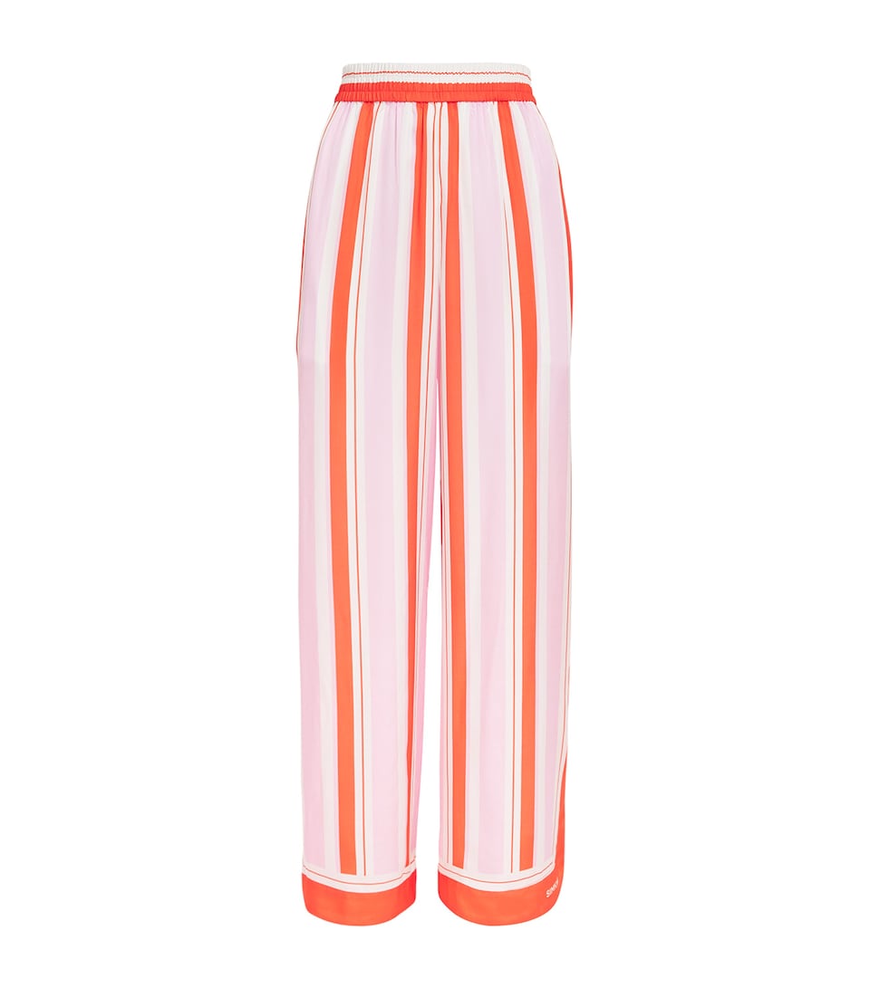 Silk-Blend Stripe Zuna Wide-Leg Trousers