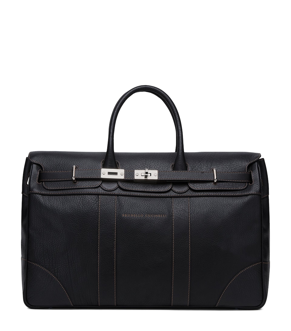 Grained Calfskin Top-Handle Holdall
