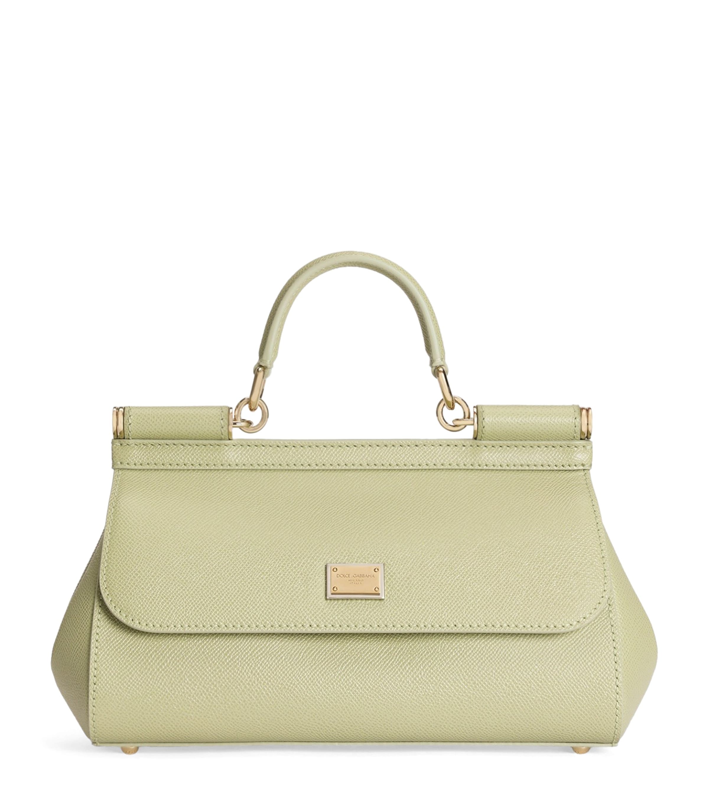 Dolce&Gabbana Medium Calfskin Sicily Top-Handle Bag Sage Gree