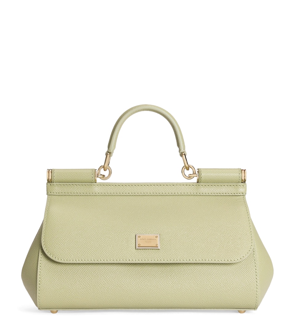 Dolce&Gabbana Medium Calfskin Sicily Top-Handle Bag Sage Gree