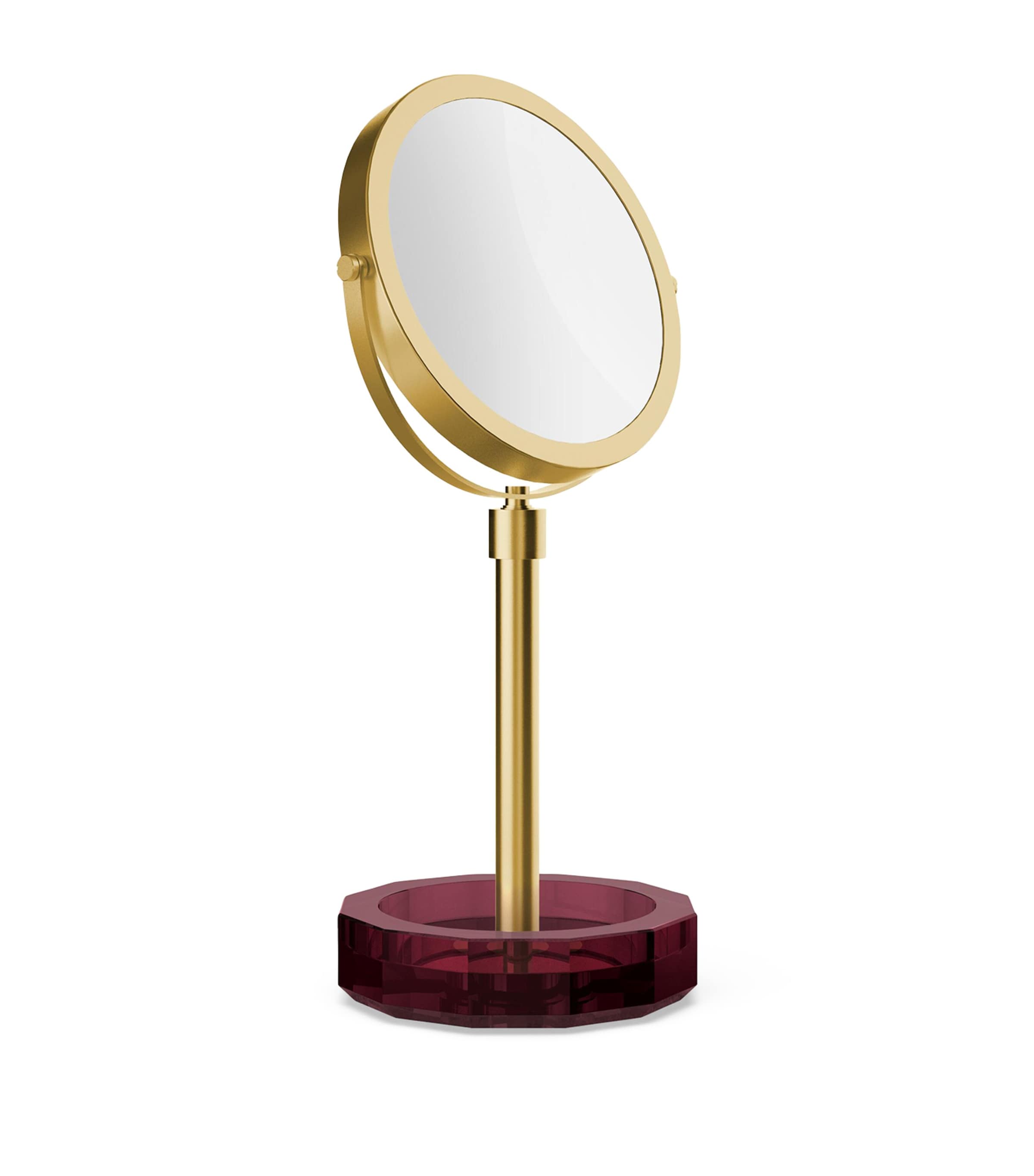 Decor Walther Gold-Plated Kristall Cosmetic Mirror Burgundy Matt Gld