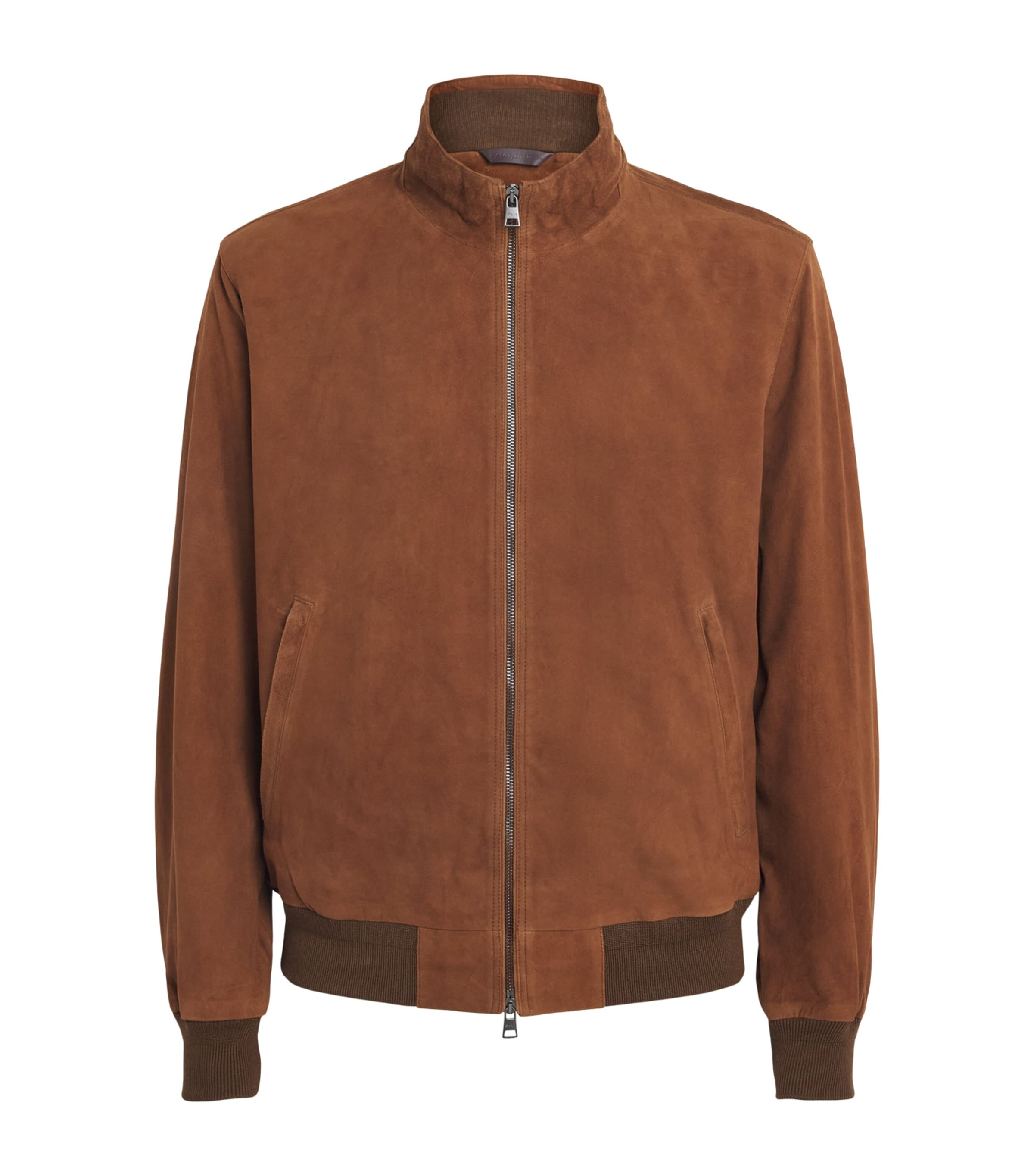 Polo Ralph Lauren Mens Goat Suede Charleton Bomber Jacket Pale Russet X