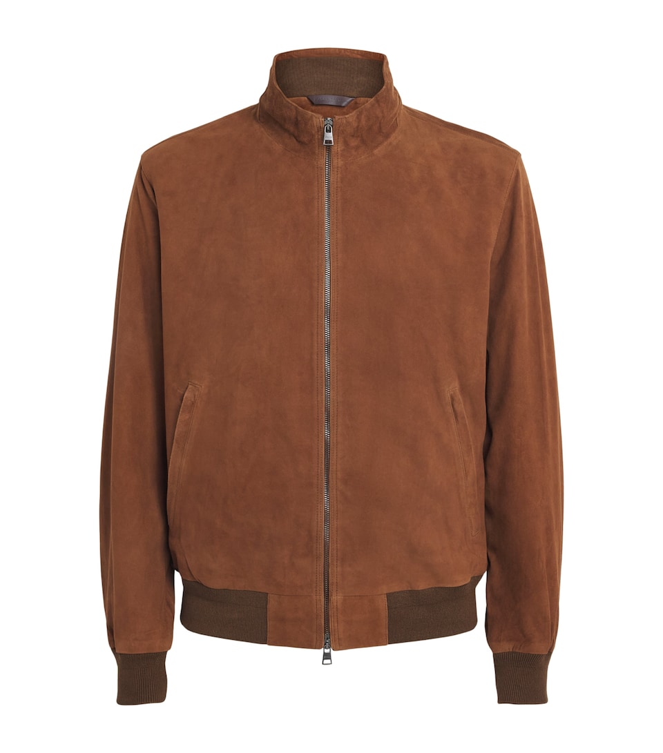 Polo Ralph Lauren Mens Goat Suede Charleton Bomber Jacket Pale Russet X