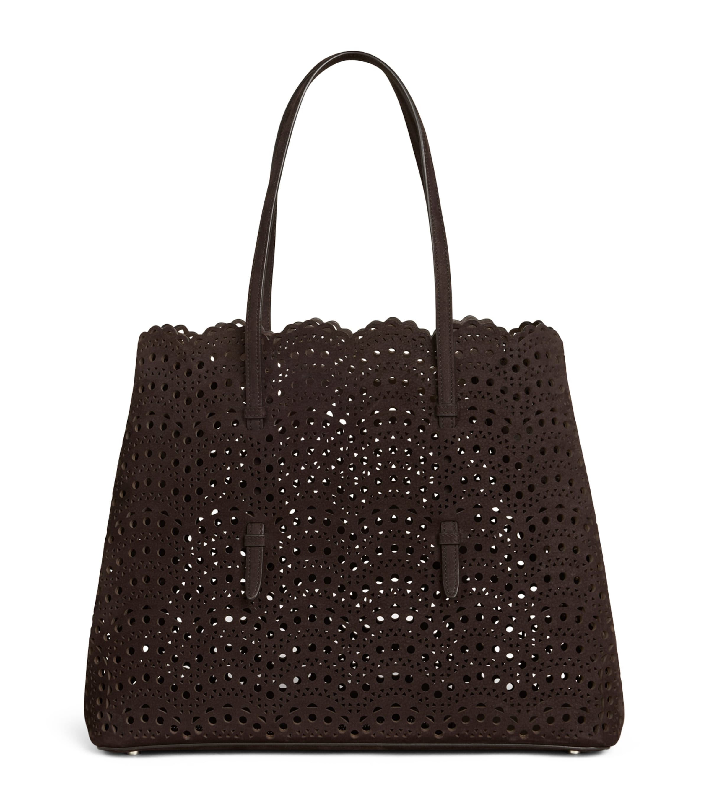 Alaïa Leather Mina Vienne Top Handle Bag Dark Brown