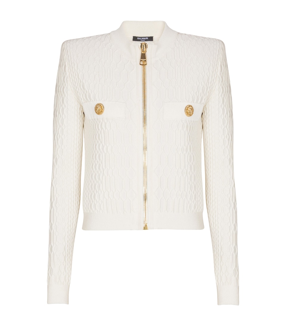 Crocodile-Knit Cardigan