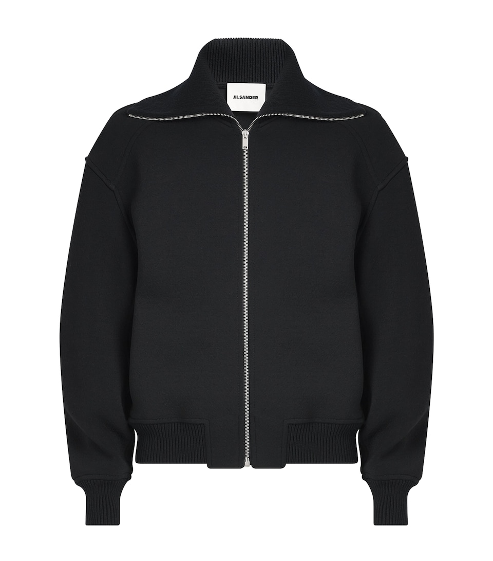 Wool Zip-Up Bomber Jacket