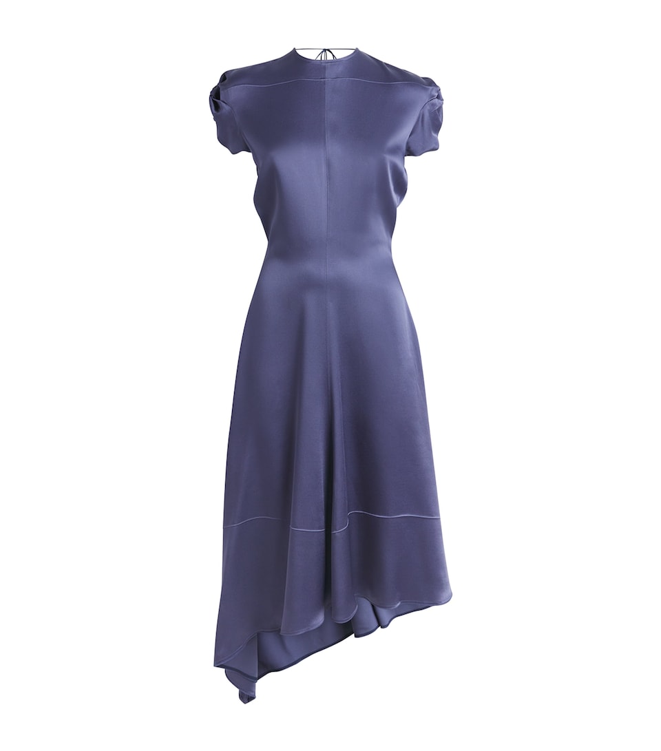 Victoria Beckham Womens Twist Shoulder Midi Dress Eclipse