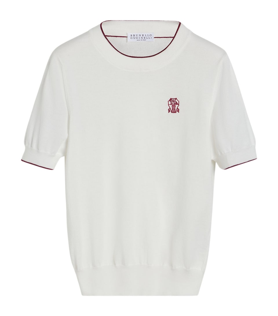 Brunello Cucinelli Kids Cotton Logo Short-Sleeve Sweater (4-6 Years)