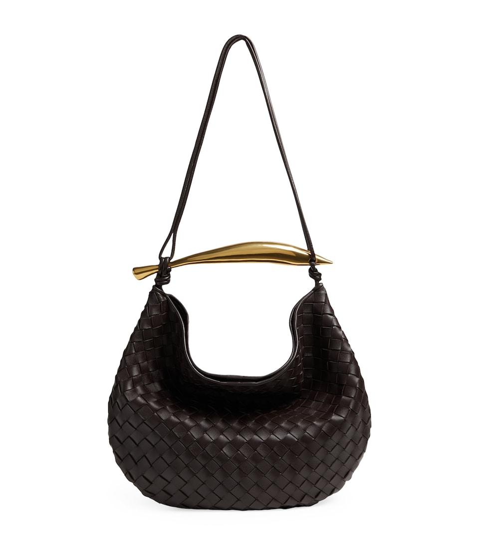 Bottega Veneta Medium Leather Sardine Shoulder Bag Fondant M Brass
