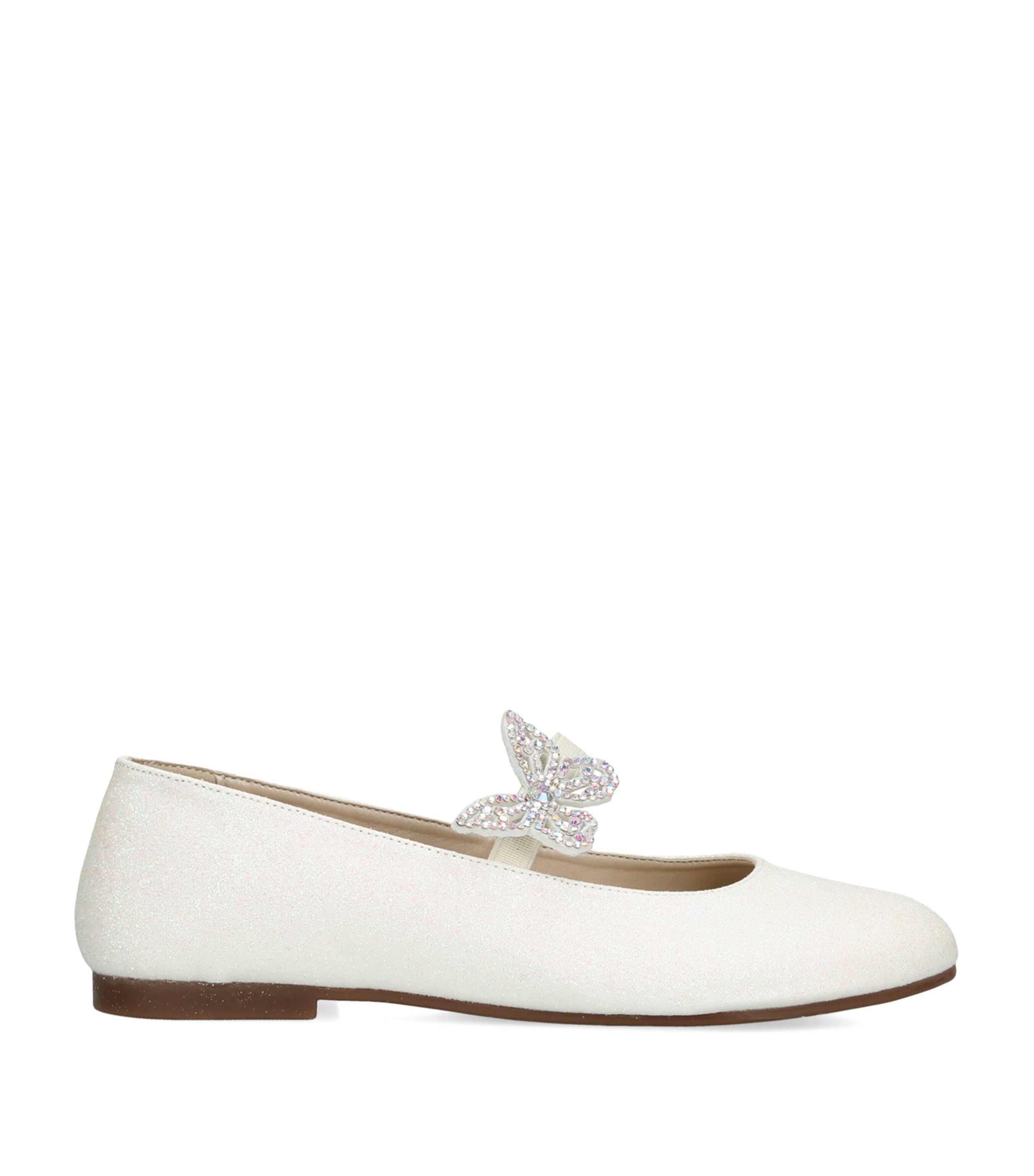 BabyWalker Sparkle Butterfly Ballet Flats White