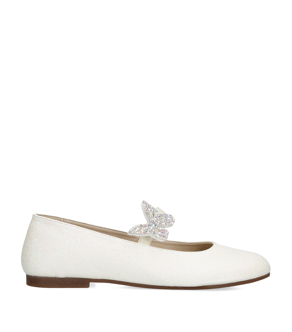BabyWalker Sparkle Butterfly Ballet Flats White