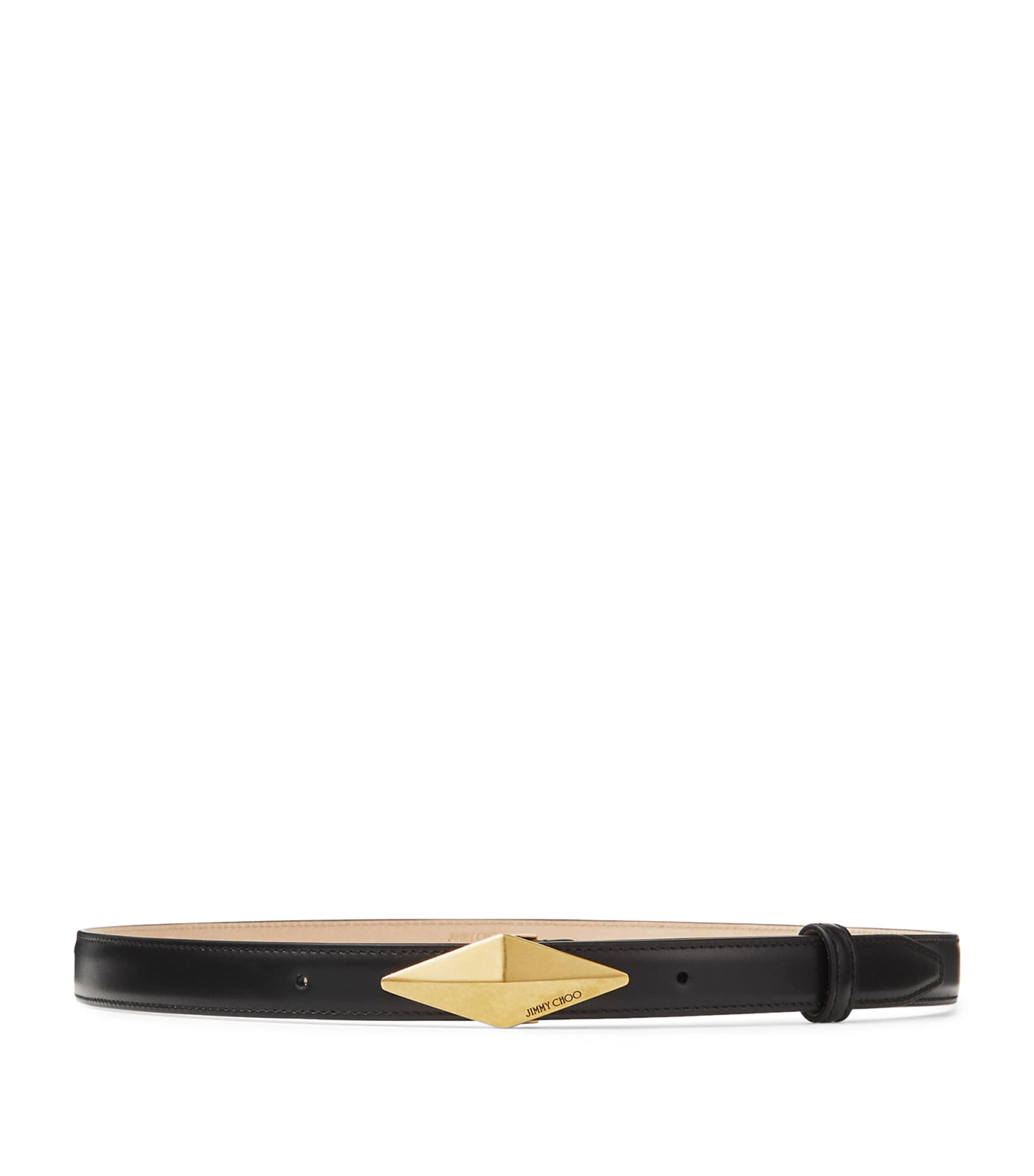 Jimmy Choo Diamond Clasp Belt Black/gold