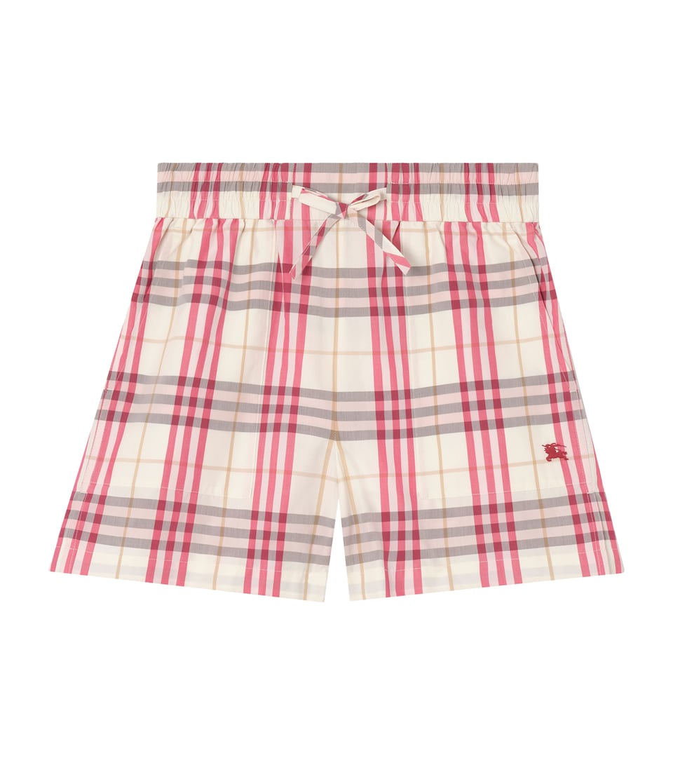 Cotton Check Print Shorts