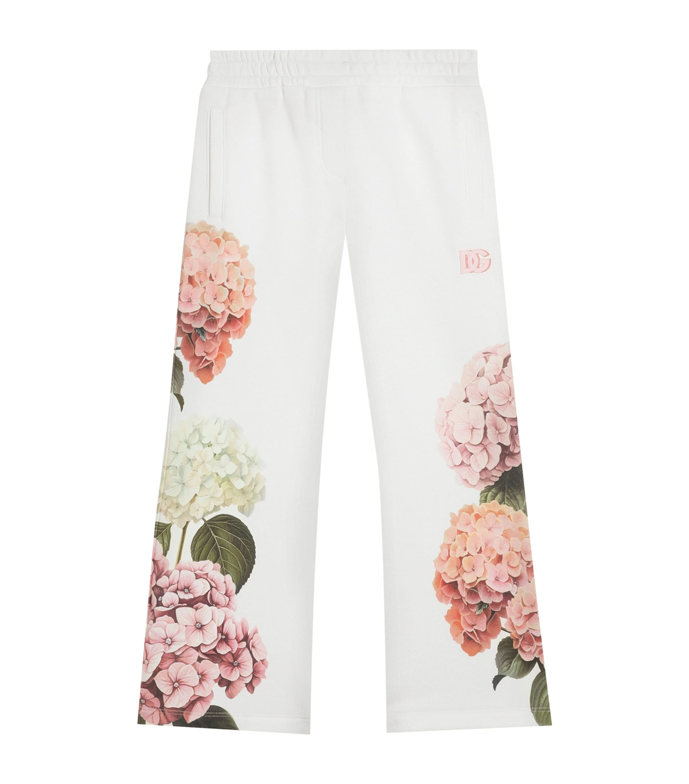 Dolce&Gabbana Kids Cotton Floral Straight Sweatpants (8-12+ Years) White