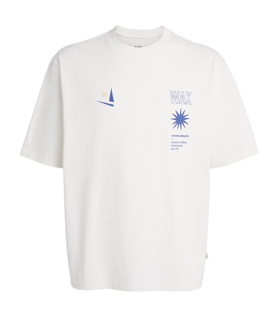 Wax London Mens Cotton Sailing Club Milton T-Shirt Off White