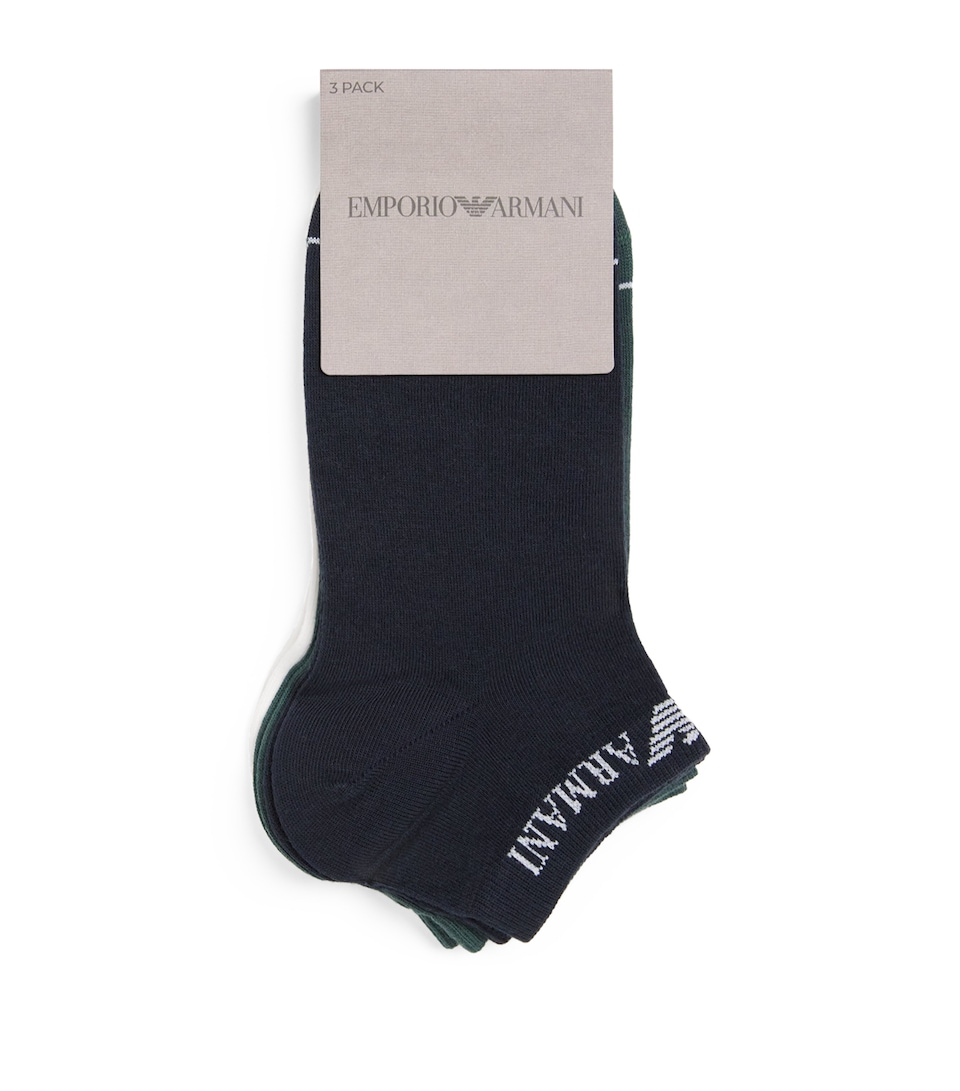 Cotton-Blend Jacquard Logo Ankle Socks (Pack of 3)