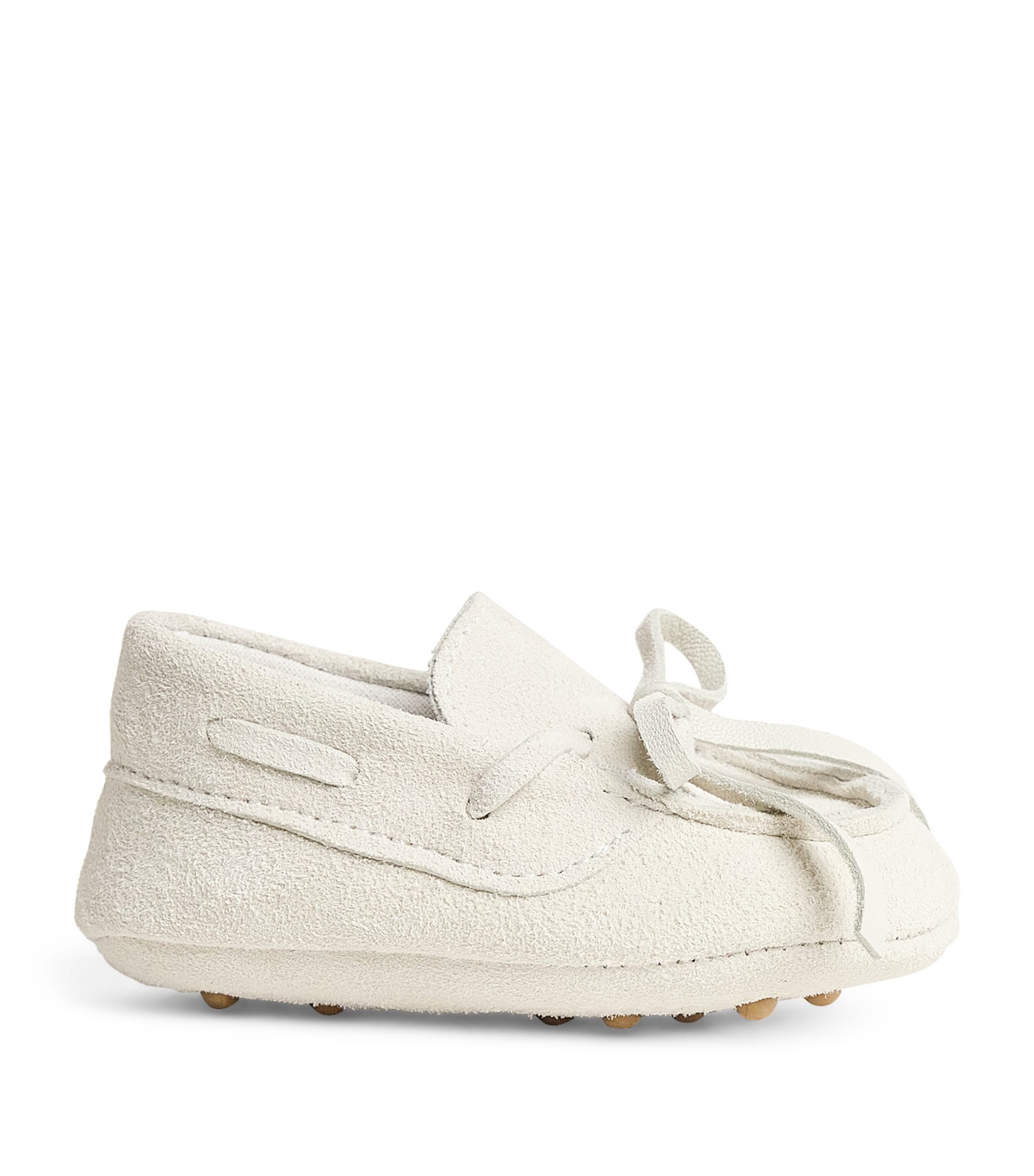 Monnalisa Suede Babette Moccasins Cream