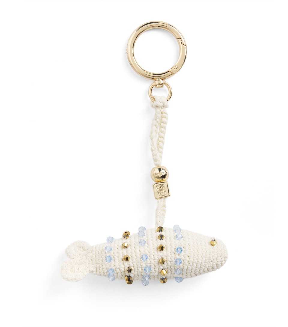 Sandro Paris Crochet Fish Keyring Ecru