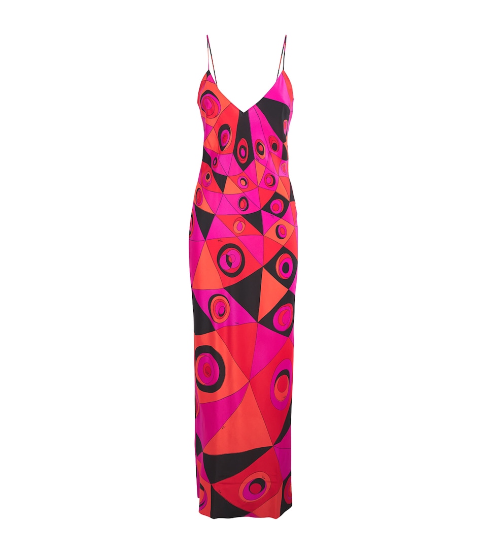 PUCCI Womens Silk Occhi Maxi Dress Fuchsia