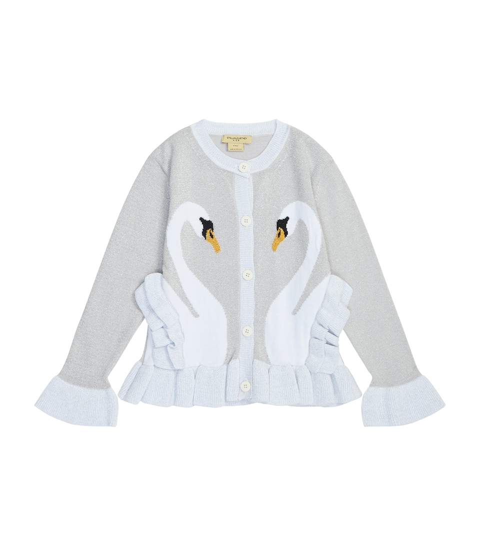 Swan-Print Cardigan (3-14+ Years)