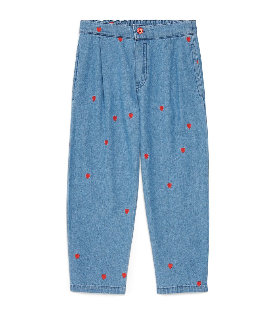Organic Cotton Embroidered Heart Jeans (3-11 Years)