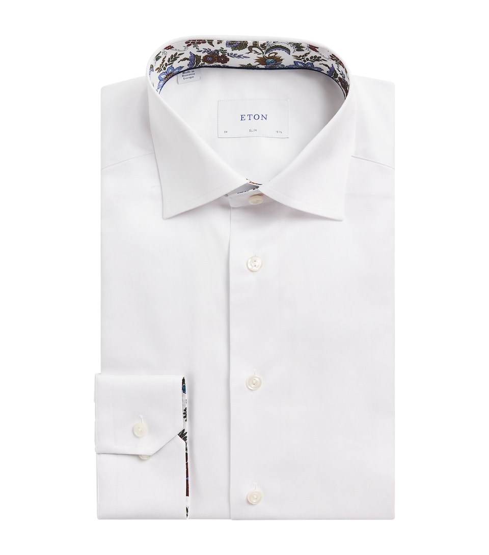 Signature Twill Floral-Trim Shirt