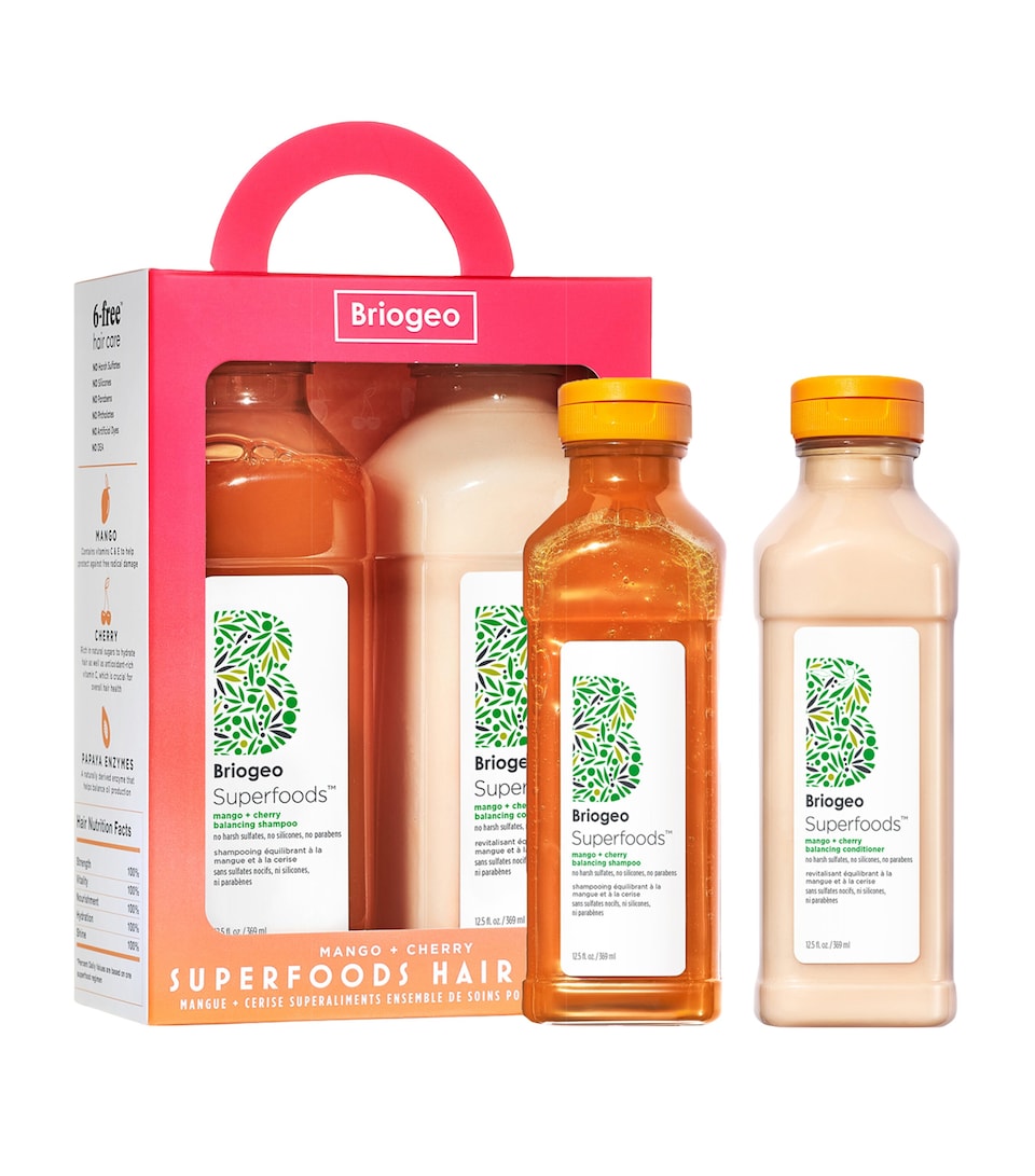 Superfoods Mango + Cherry Balancing Shampoo + Conditioner Duo for Oil Control (2x369ml)
