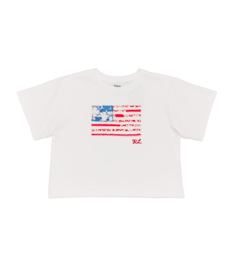 Cotton Embroidered Flag T-Shirt (2-7 Years)