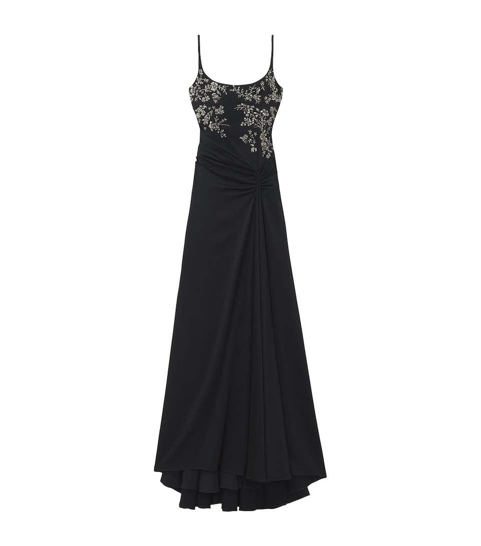 McQueen Womens Crepe Satin Embellished Gown