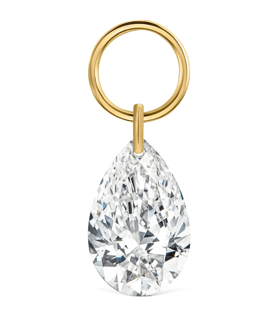 Maria Tash Yellow Gold and White Diamond Pear Charm (6mm) Yellow Gold
