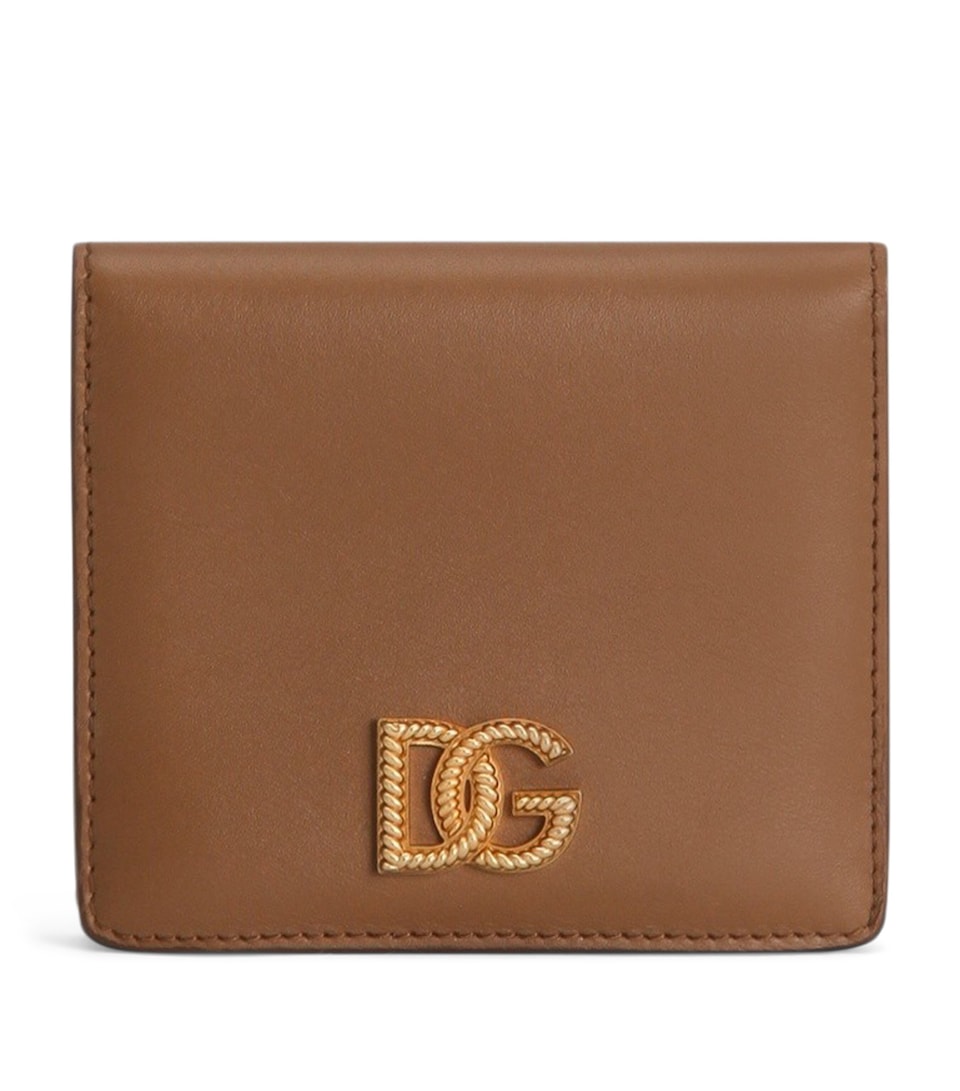 Dolce&Gabbana Calfskin French Flap Wallet Caramello