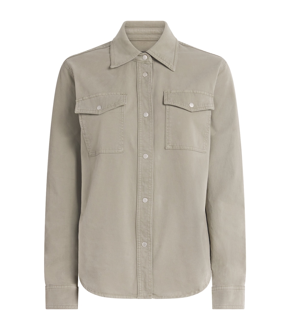 7 For All Mankind Womens Cotton Twill Shirt Cmfrt Twill M