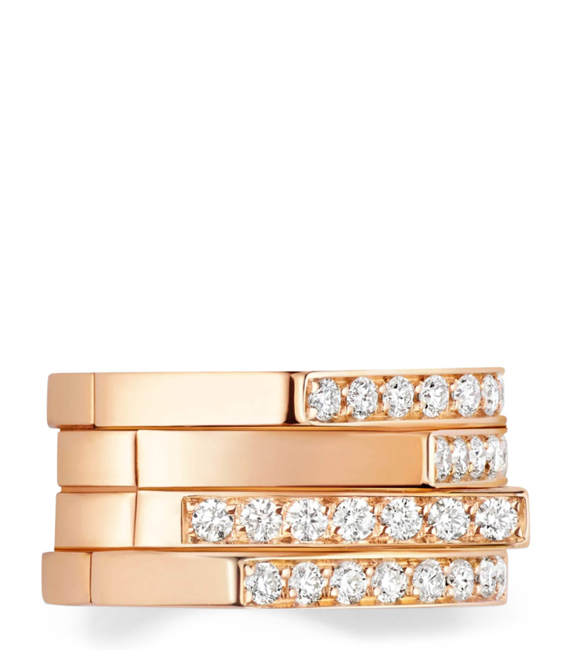 Repossi Rose Gold and Diamond Antifer 4-Row Ear Cuff Pink Gold