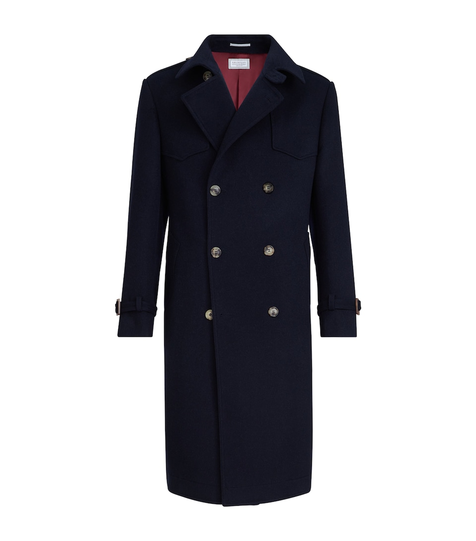 Wool Flannel Double-Cloth Trench Coat