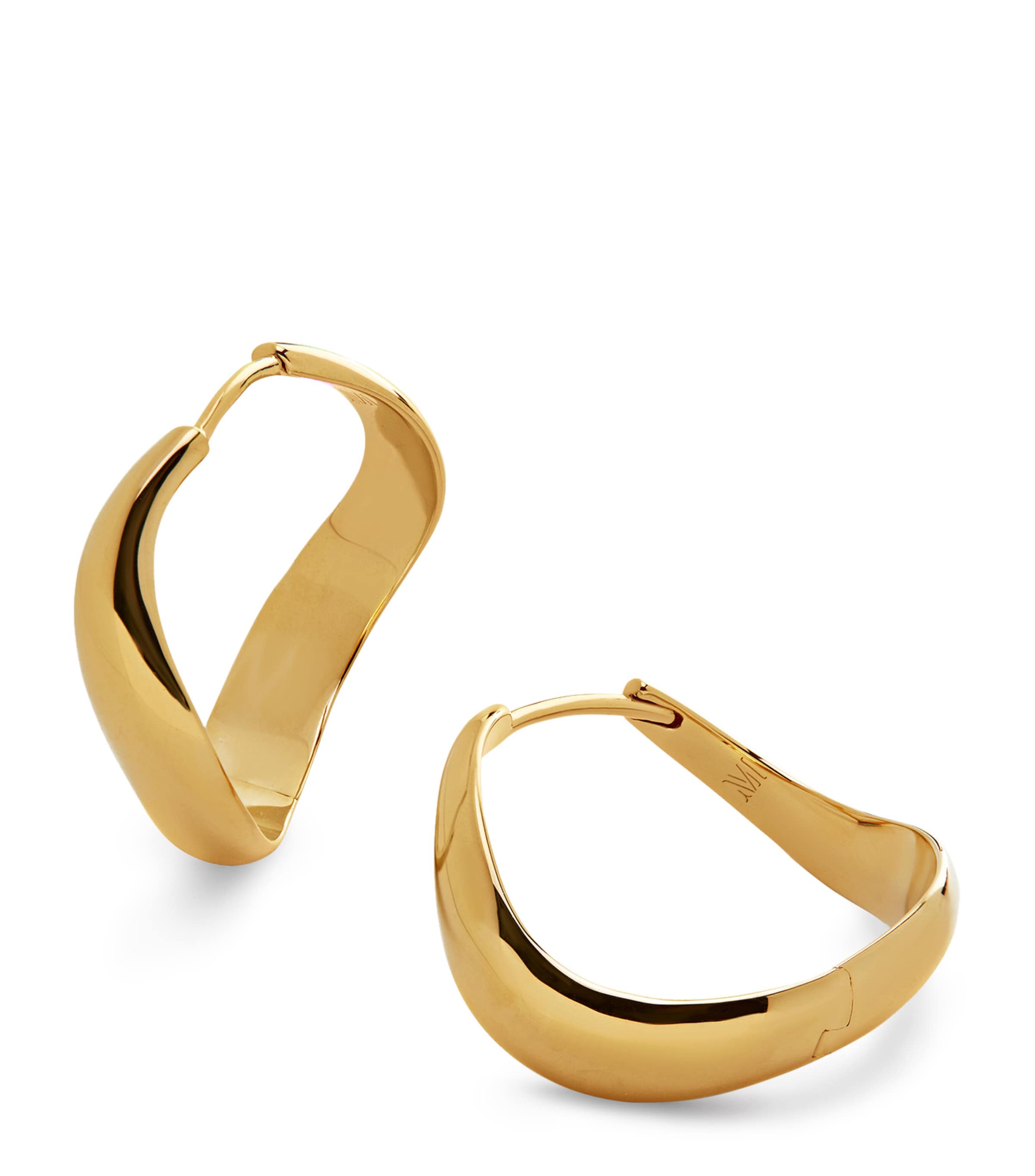 Monica Vinader Medium Gold Vermeil Swirl Hoop Earrings Gold Vermeil