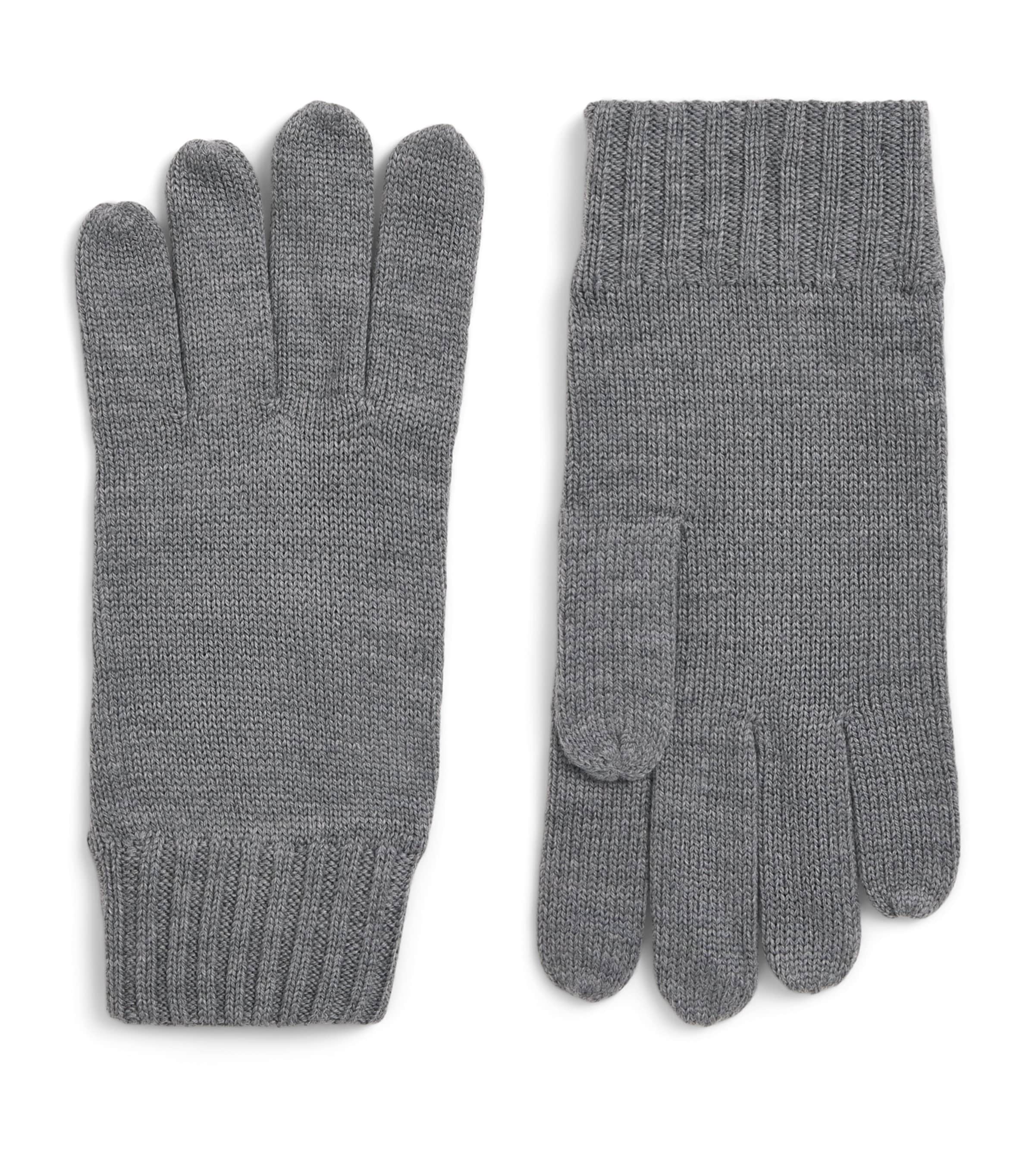 Polo Ralph Lauren Wool Polo Pony Gloves Fawn Grey Heather