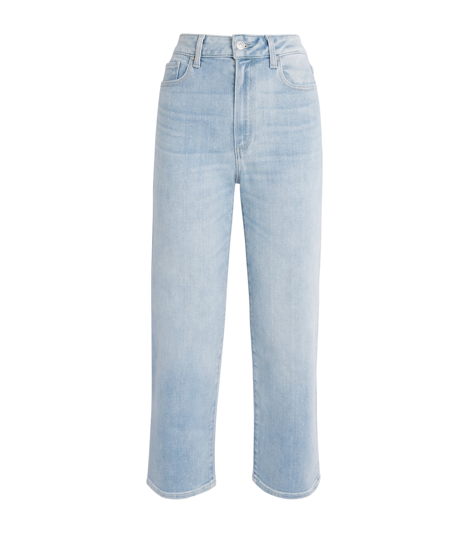 PAIGE Womens Cropped Anessa Wide-Leg Jeans Motif