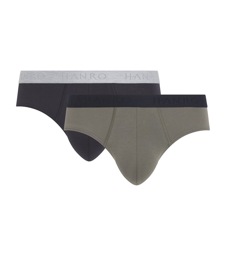 Hanro Mens Cotton-Blend Essentials Briefs (Pack of 2) Charcoal A